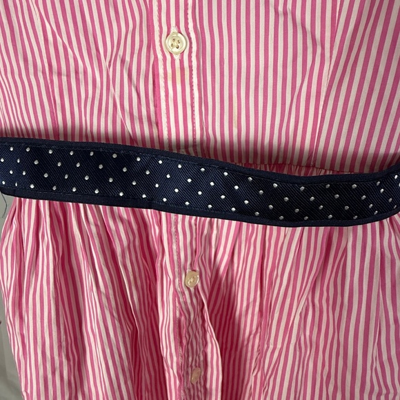 Polo Ralph Lauren Girls Striped Button Front Shirt Dress with Belt, Size 12 - Picture 3 of 7